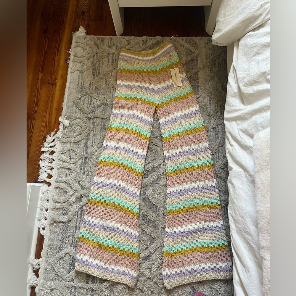 Blue Velvet Crochet Pants